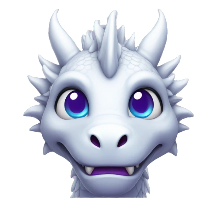 white dragon with blue eyes with purple accents comic style sticker