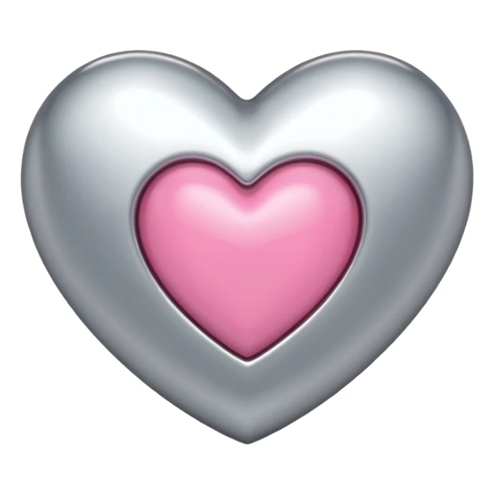 platinum heart with one mini pink heart inside of it  sticker