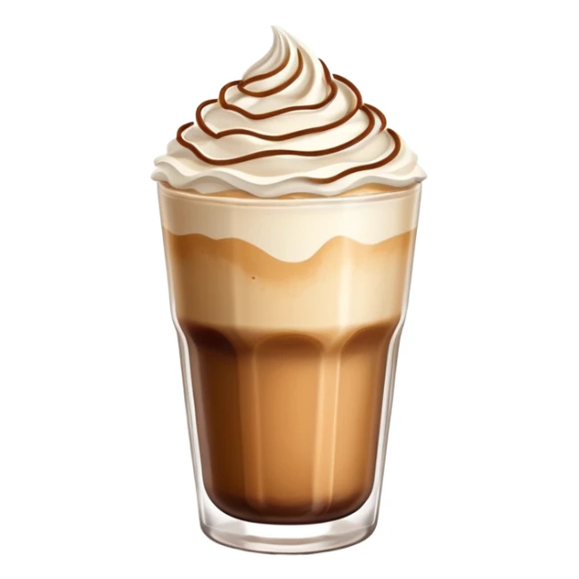 Dalgona coffee with whipped coffee topping in glass sticker