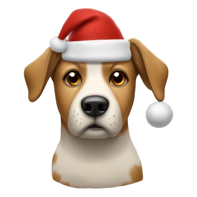 dog in a christmas sweater and hat sticker