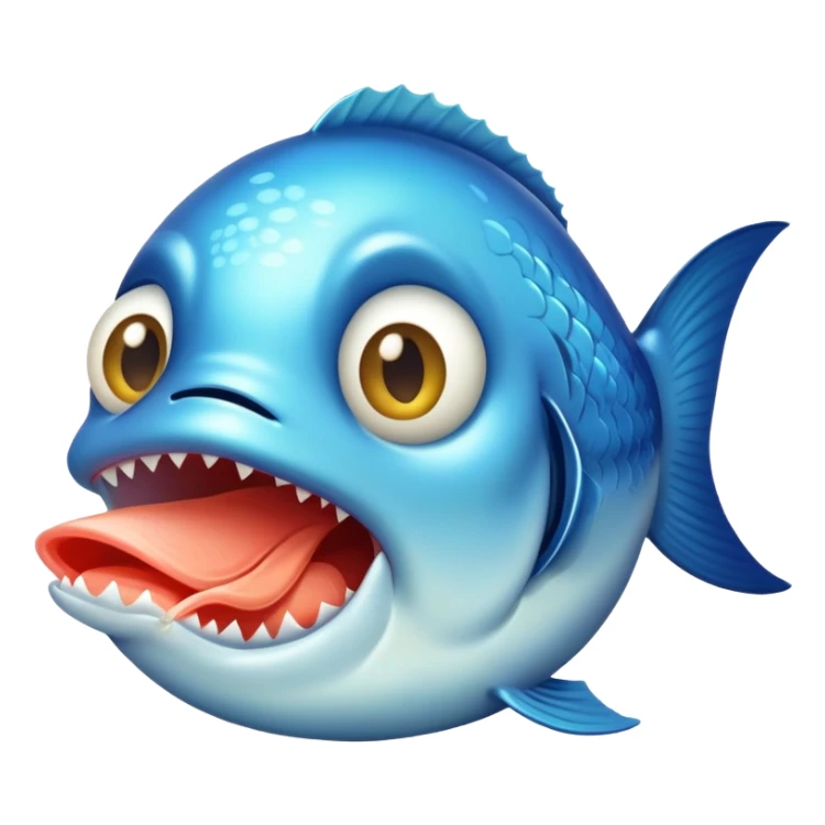 Fish stuffed in the mouth  sticker
