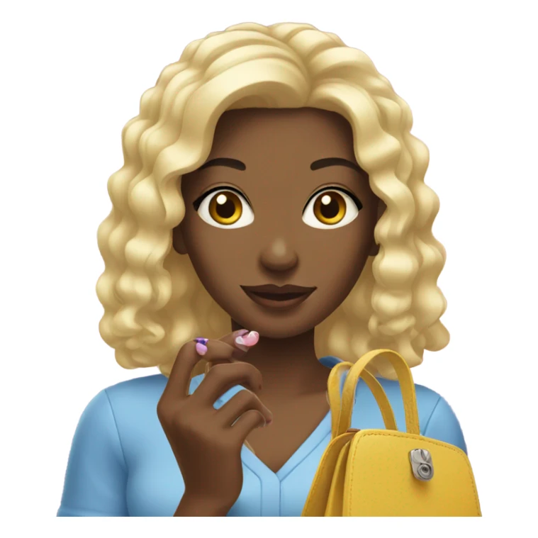 girl with nails a purse sticker