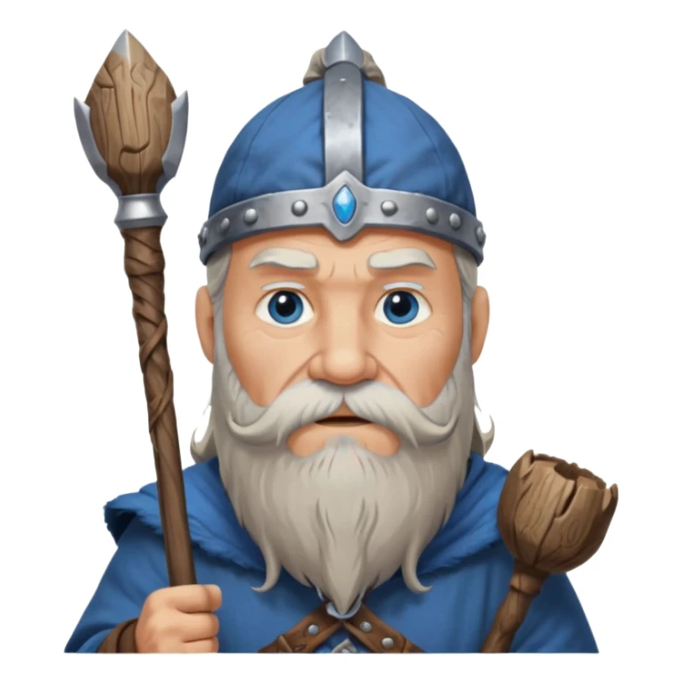 Old viking chief with long beard and staff sticker