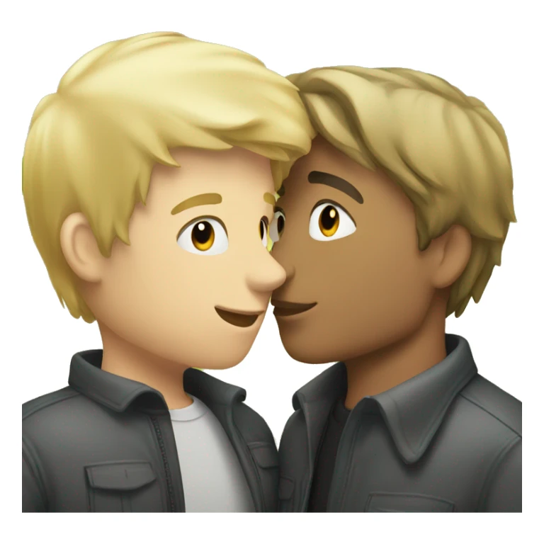 Blond girl kissing a brunette guy  sticker