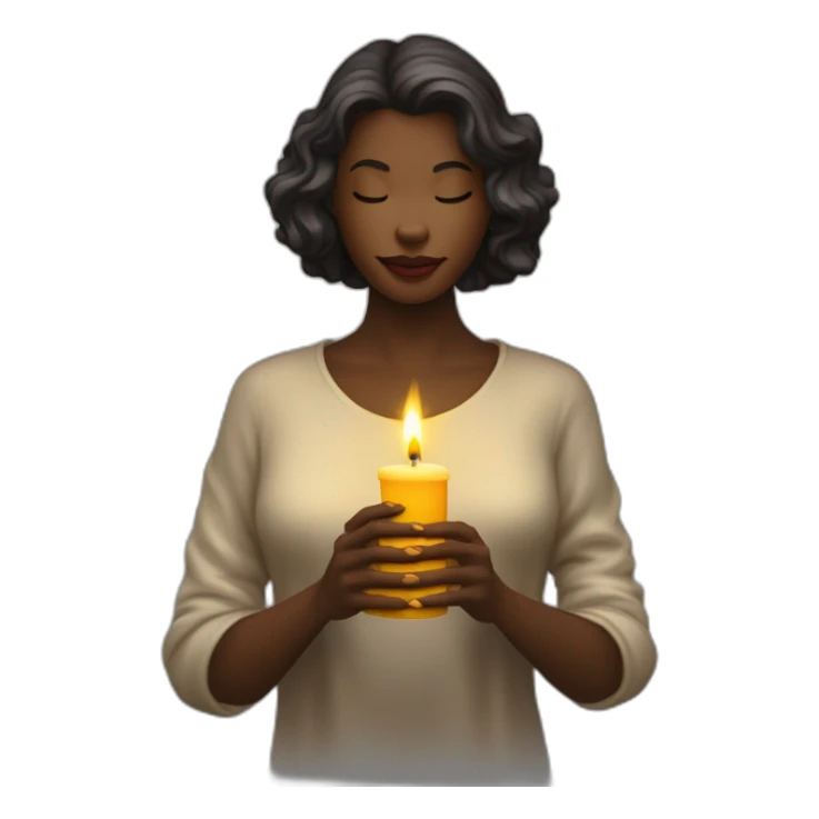 Une femme dans l’obscurité portant une bougie dans chaque main  sticker