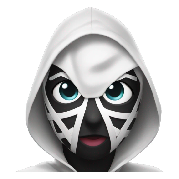 spider gwen wearing a mask and hood sticker