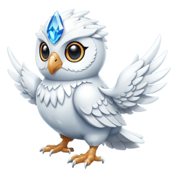 Cool Crystallic Feral Rowlet-Reshiram-fusion sticker