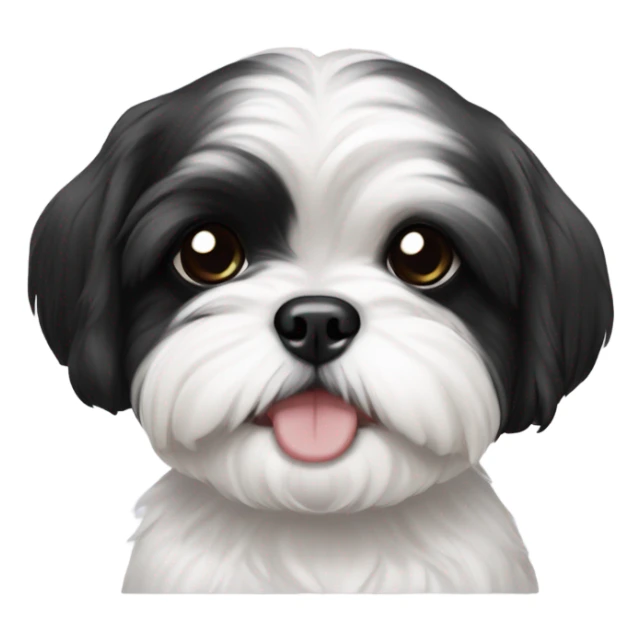 Two black and white shitz tzu puppies  sticker