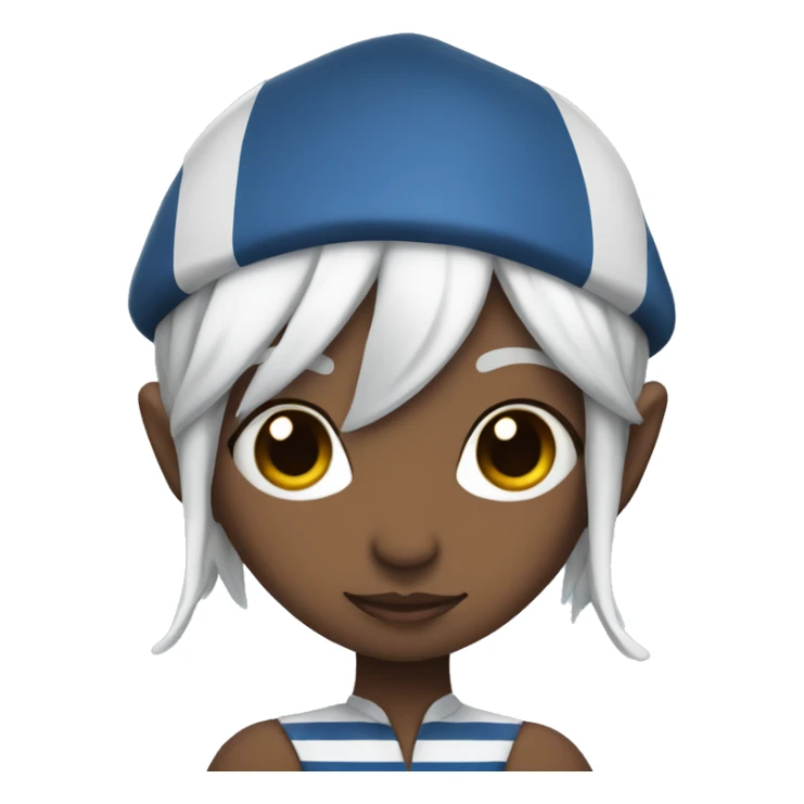Blue elf Girl with stripes and white hair sticker