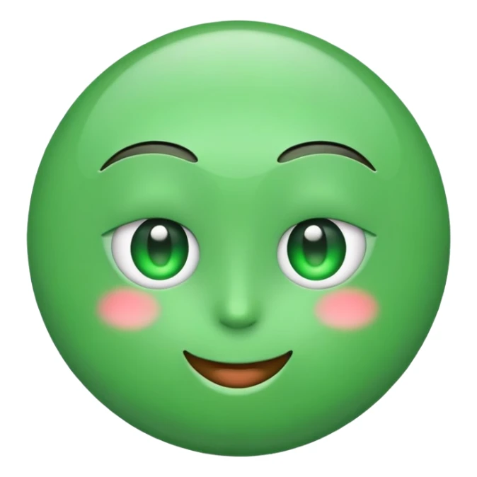 Emoji with green heart eyes sticker