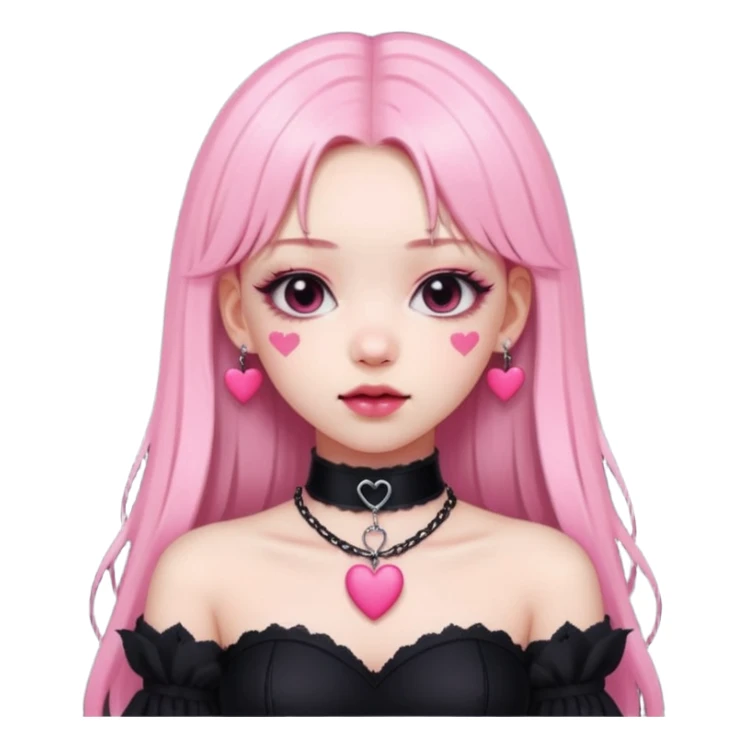 BLACKPINK-inspired gothic clothes ,  hearts, black and pink, cute,  sticker