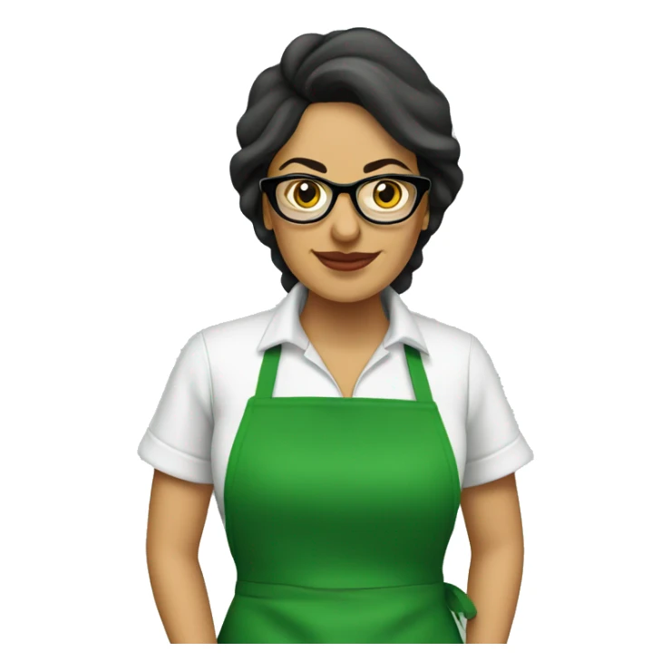 mexican lady green apron  with glasses cooking tacos sticker