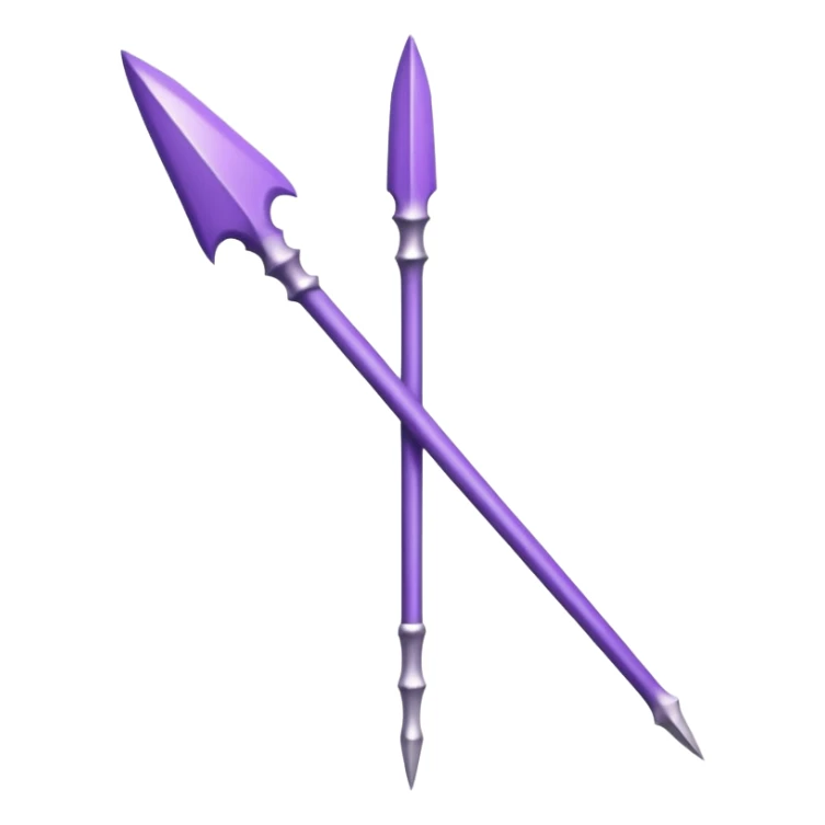 thin purple spear made of bone pointed straight up  sticker