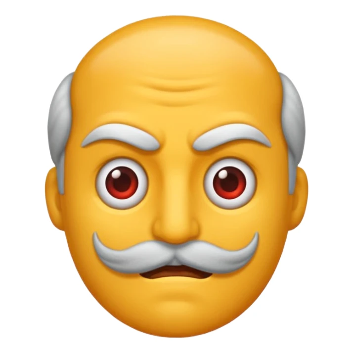 crea una imagen con un emoji Furioso sin bigote sticker