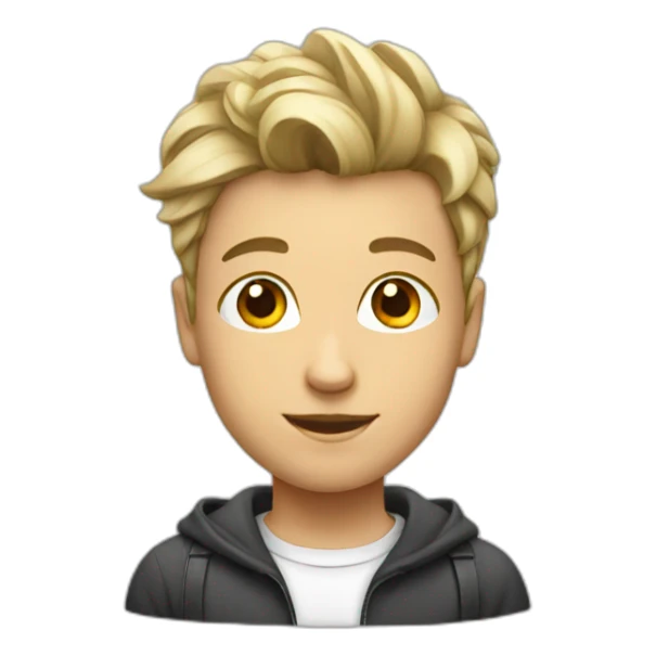 a white student with hairstyle French sticker