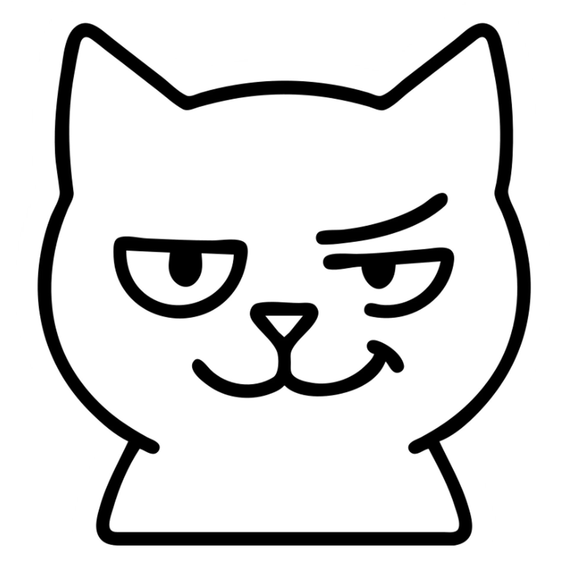 sarcastic black cat with a smirk and raised eyebrow sticker