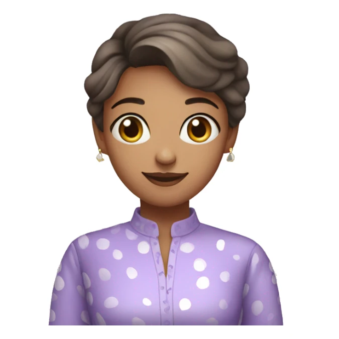 A young woman with lavender kurti white spots saying bye sticker