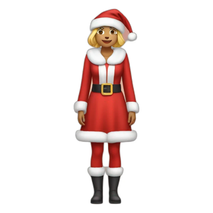woman dressed as santa for christmas full height sticker