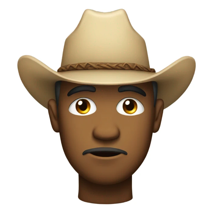 Cowboy emoji but sad sticker