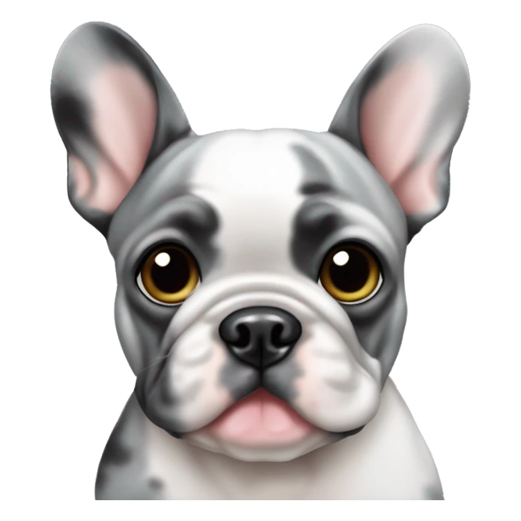 Gray and black Merle blue eyed Frenchie sticker