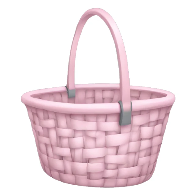 Pastel pink basket with grey clothing sticker