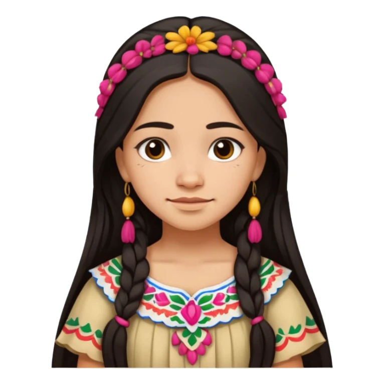 Mexican girl with very sad smile sticker