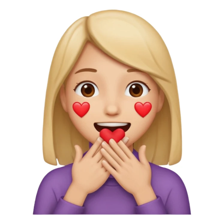 Covering mouth with heart sticker