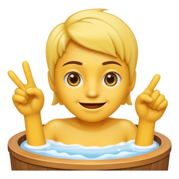 A smirking face emoji pointing at a hot tub sticker