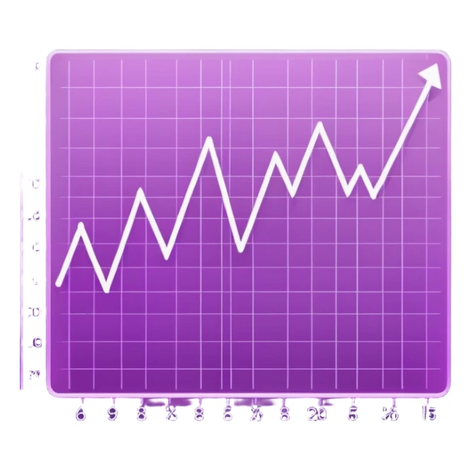 A purple holograph of line charts with multiple lines sticker
