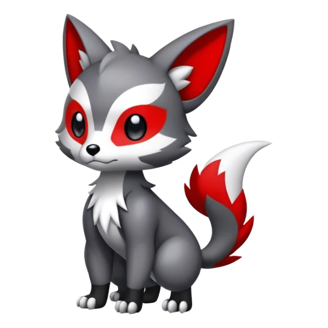 Cute cool black red white grey animal hybrid Fakemon full body sticker