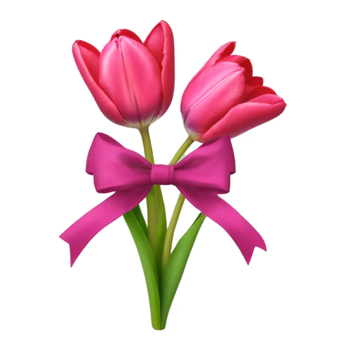 aesthetic tulips in a boquete with a bow  sticker