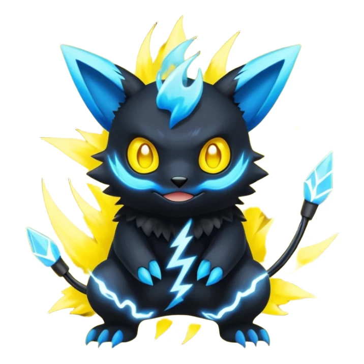 Elemental Dark-type-Electric-type natural Pokémon-Fakémon-creature sticker