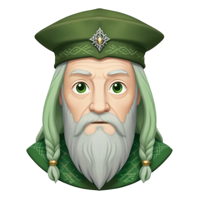 Dumbledore green scotland Tam o'shanter cap with small decorative patterns sticker