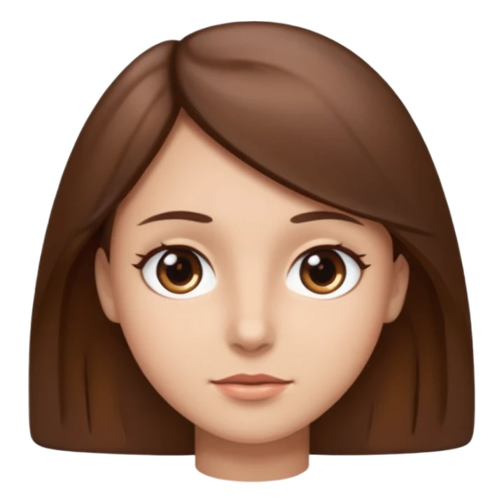 nonchalant brown hair and eyes sticker