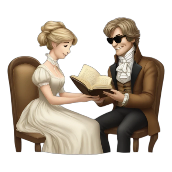 eddie from iron maiden as jane austen reading a book sticker