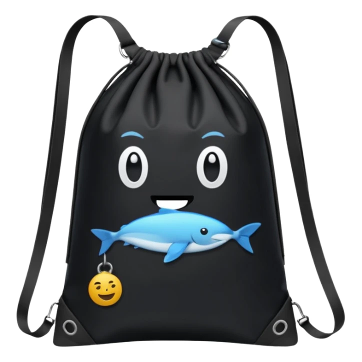 sac a dos de sport noir sans smiley sticker