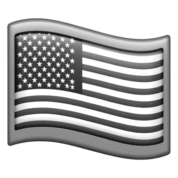 American flag emoji but in black and white sticker