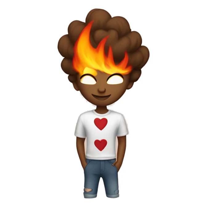 Love struck with flaming hearts sticker