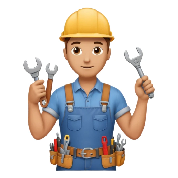 a handyman holding a wrench in this right hand sticker