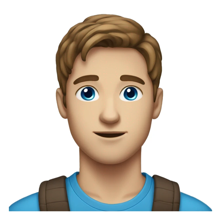 young man brown hair blue eyes 30 years sticker