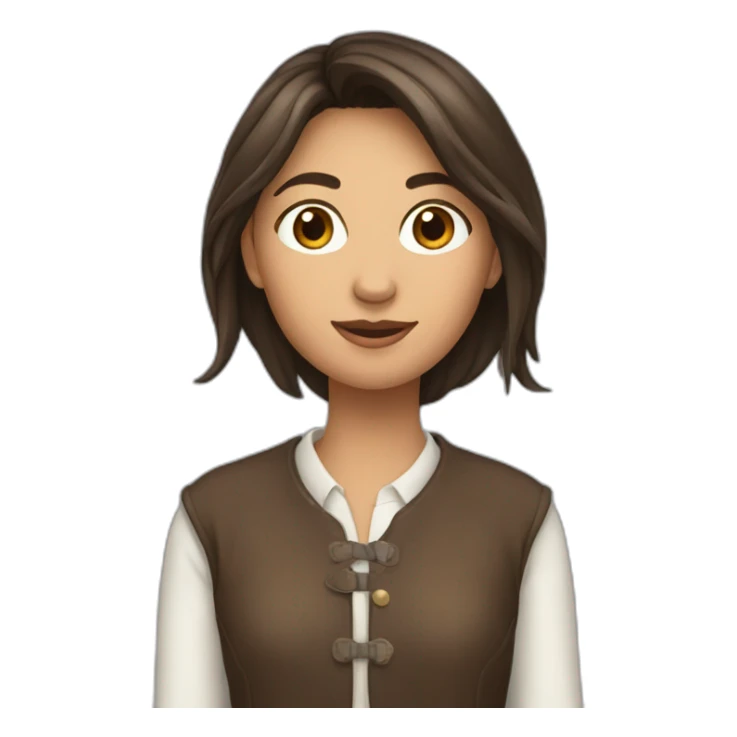 Une fille brune qui fait du cheval sticker