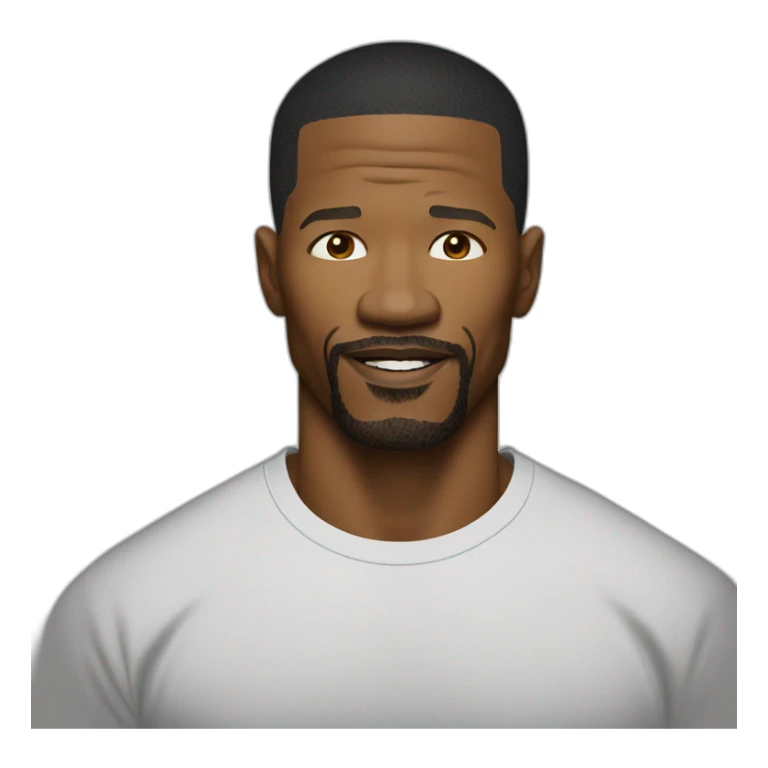 actor Jamie Foxx wearing t-shirt sticker