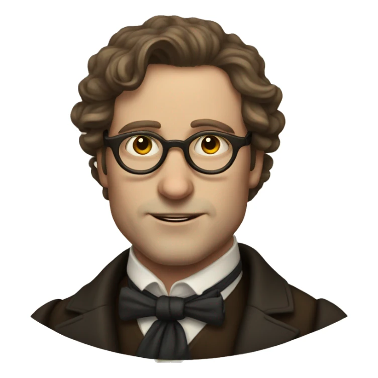 Victorian White man with brown hair with glasses sticker