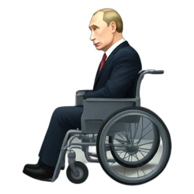 Very sad Vladimir Putin monke in elevator in wheelchair sticker