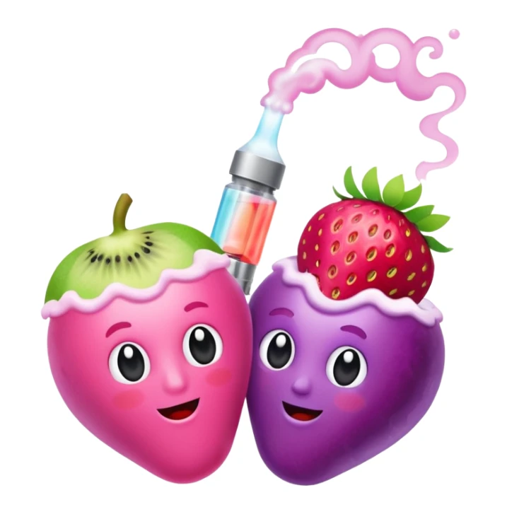 dubbel duo vape, pink, grape ice and strawberry kiwi sticker