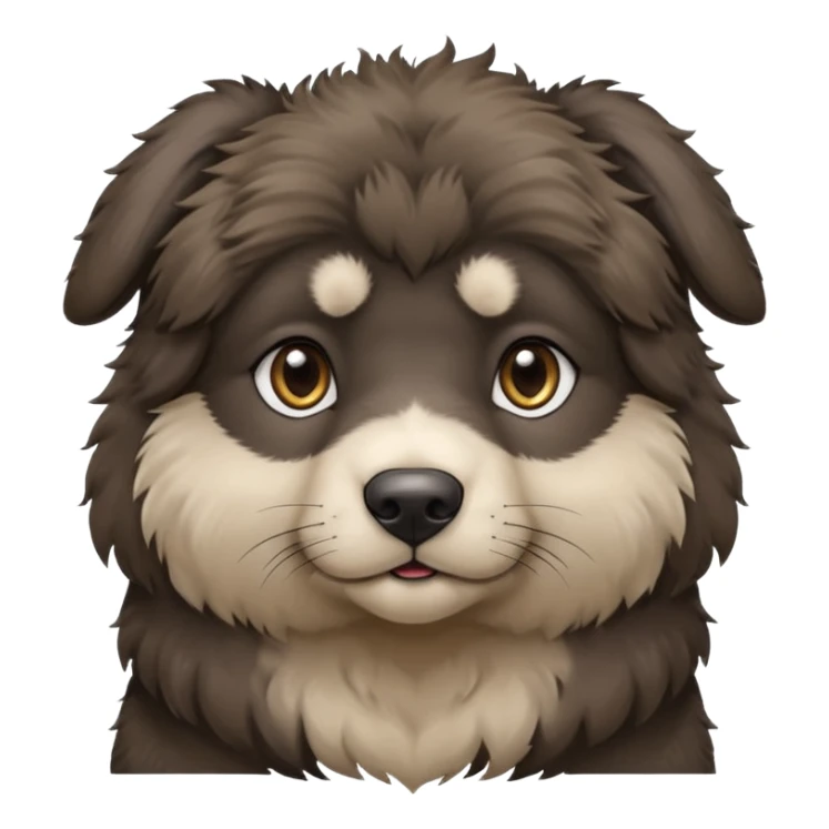 A dark-colored Caucasian Shepherd puppy with cropped ears sticker
