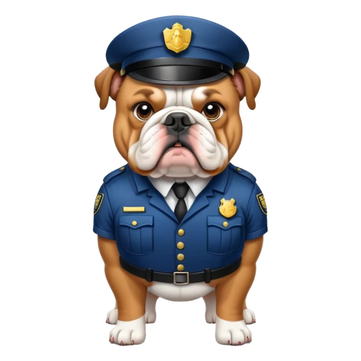 english bulldog as a security guard sticker