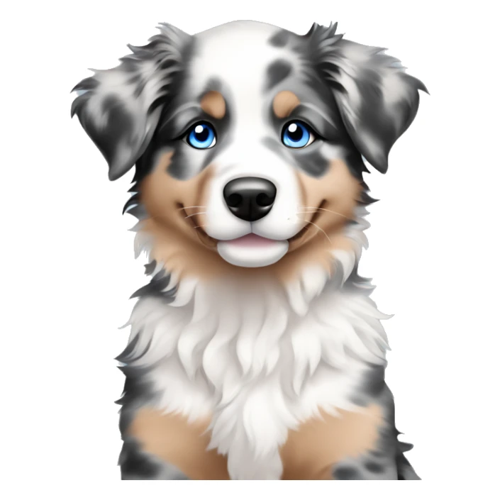 merle australian shepherd puppy with blue eyes sticker