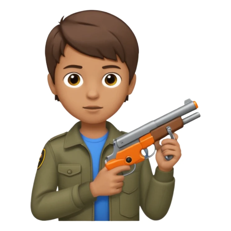 A 12 year old boy who has the gun sticker