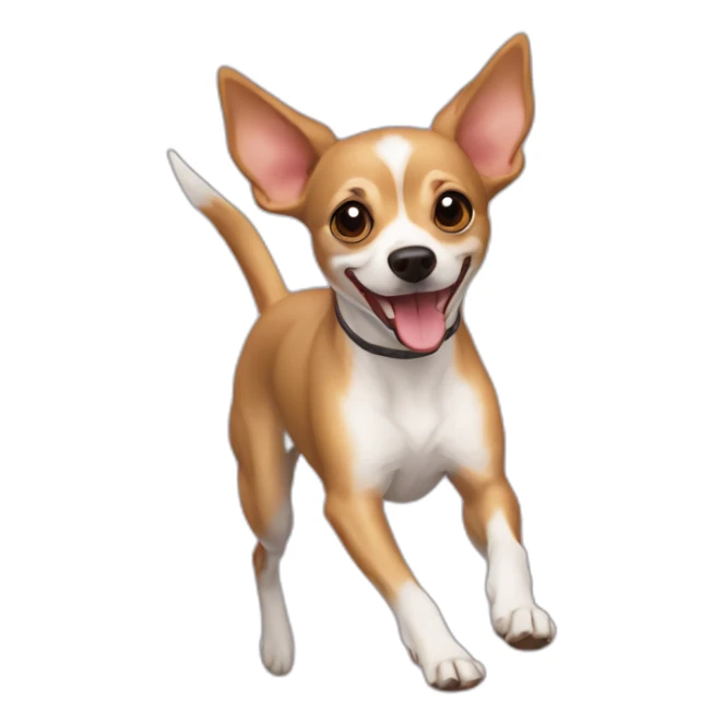 Rat terrier Chihuahua mix fawn color dog running sticker
